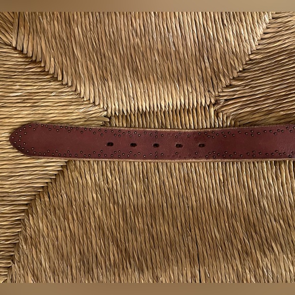 Vintage AEROPOSTALE Soft Leather Brass buckle Studded Belt western vibe - Picture 6 of 8